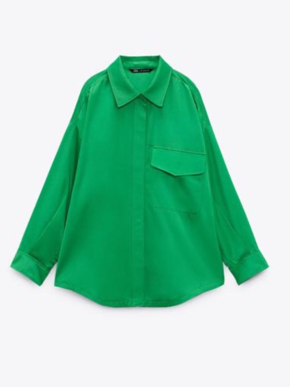 Zara Oversized Satin Effect Button Up